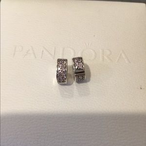 2 Pandora “shining elegance” light pink clips